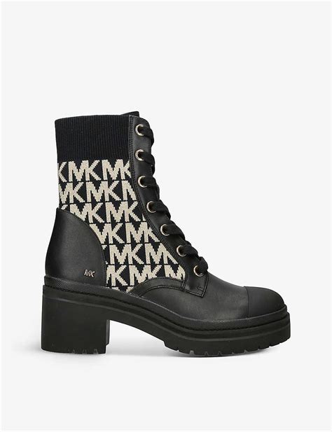 michael kors clove flannel and leather boots|Michael Kors black boots.